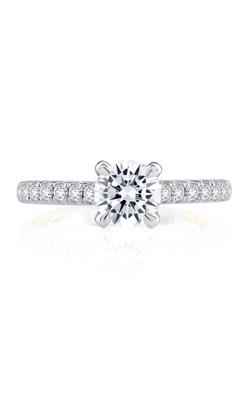 A.Jaffe Classics Collection Round Diamond Engagement Ring with Yellow Quilted Inlay