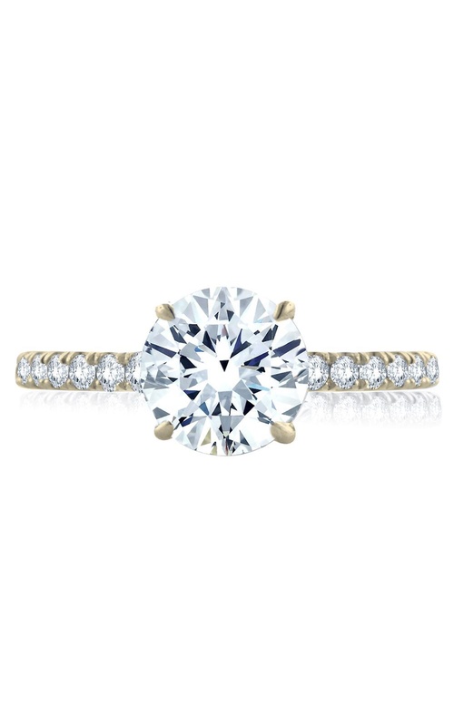 A.Jaffe Quilted Collection Round Pave Set Diamond Engagement Ring