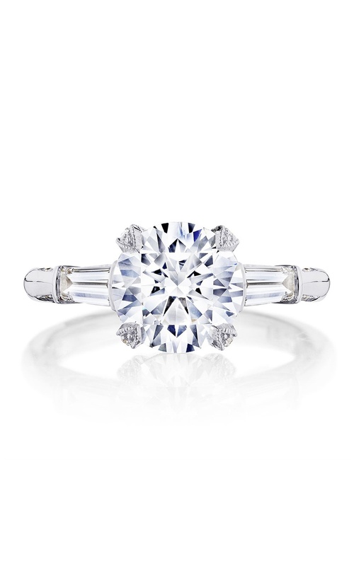 Tacori Royal T Collection 3 Stone Bar Set Tapered Baguette Diamond Engagement Ring