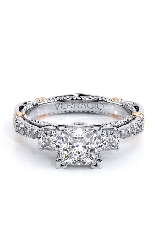 Verragio Parisian Collection 3 Stone Princess Cut and Pave Diamond Ring