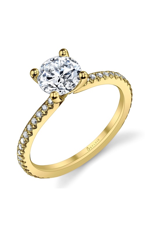 Sylvie Adorlee Collection Pave Diamond Engagement Ring