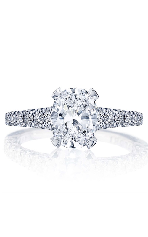 Tacori Petite Crescent Collection Graduating Cathedral Pave Diamond Engagement Ring
