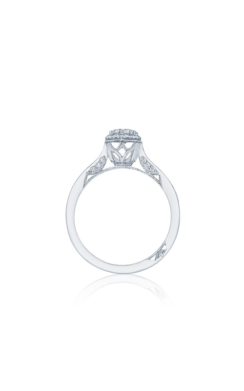 Dantela Collection Pear Shape Halo Pave Set Round Diamond Engagement Ring