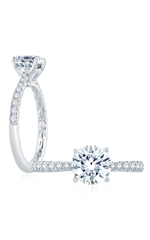 A.Jaffe Seasons of Love Collection Round Shared Split prong Diamond Engagement Ring