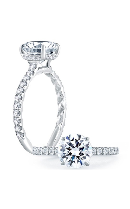 Classics Collection Round Pave Set Diamond Engagement Ring