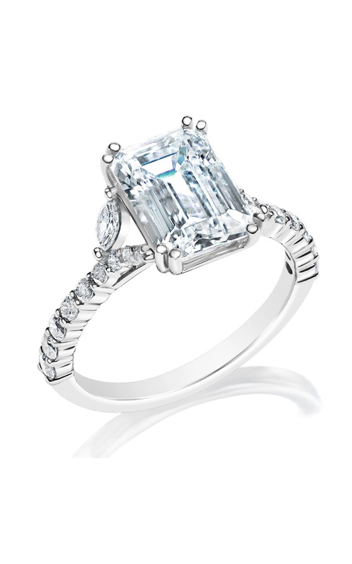 Engagement Ring with Pave Set Band Diamonds 0.47cttw (center Stone Not Included)