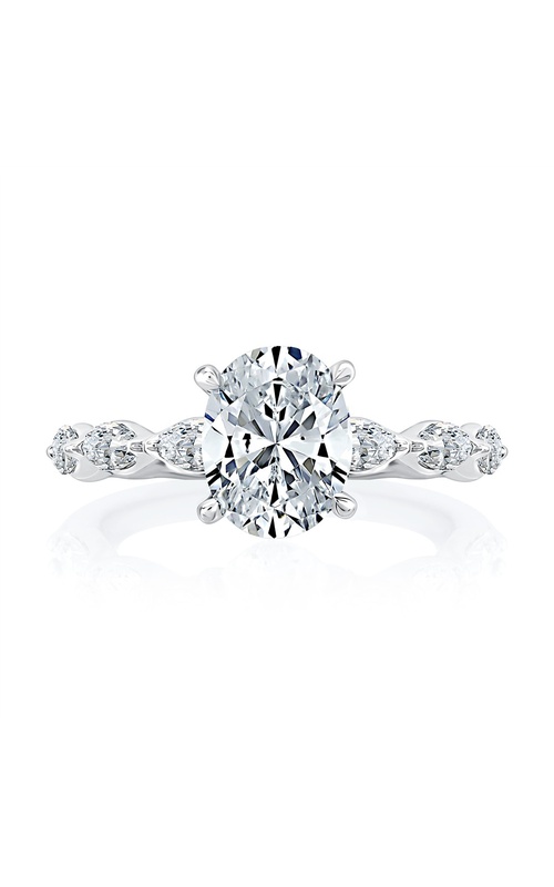 A. Jaffe Classics Collection 8 Stone Marquise Shape Diamond Engagement Ring
