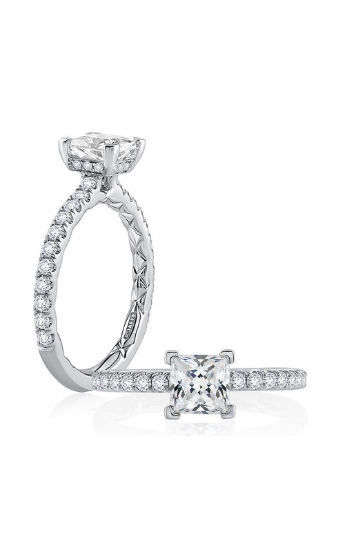 A. Jaffe Quilted Collection 22 Stone Pave Set Round Diamond Engagement Ring
