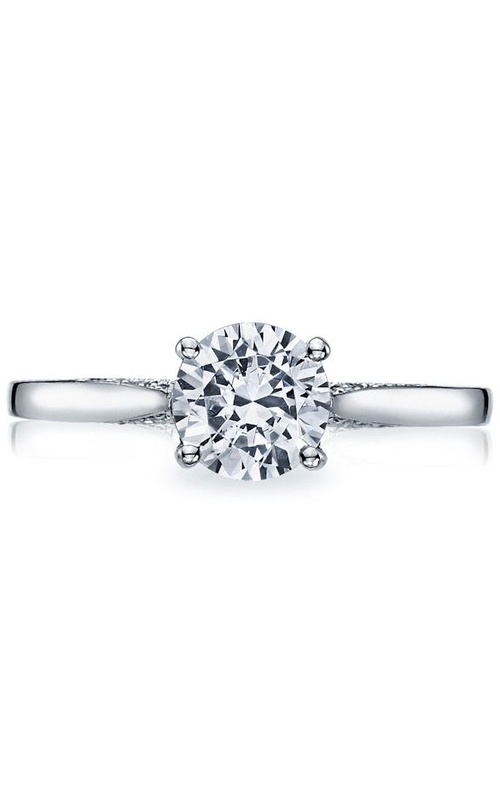 Tacori Dantela Collection 4 prong Polished Solitaire Engagement Ring with Pave Accent