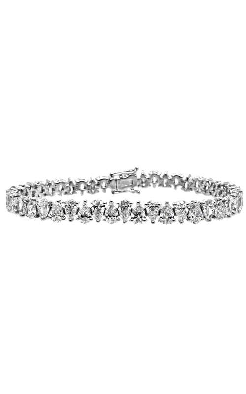 7 48 Stone 3 prong Set Pear Shaped Diamond Tennis Bracelet