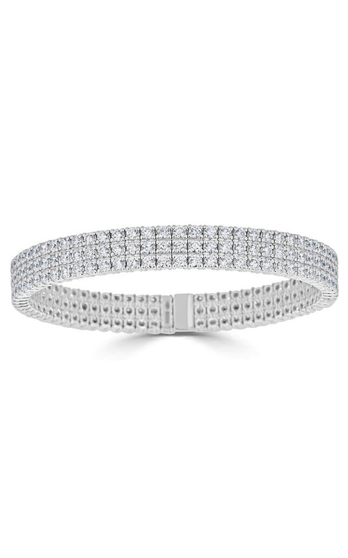 Zydo Stretch Collection 3 Row prong Set Round Diamond Stretch Eternity Bangle Bracelet