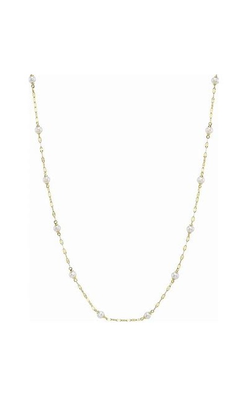 Shy Creation 14K Yellow Gold Cultured Pearl Sparkle Chain Link Necklace (18)
