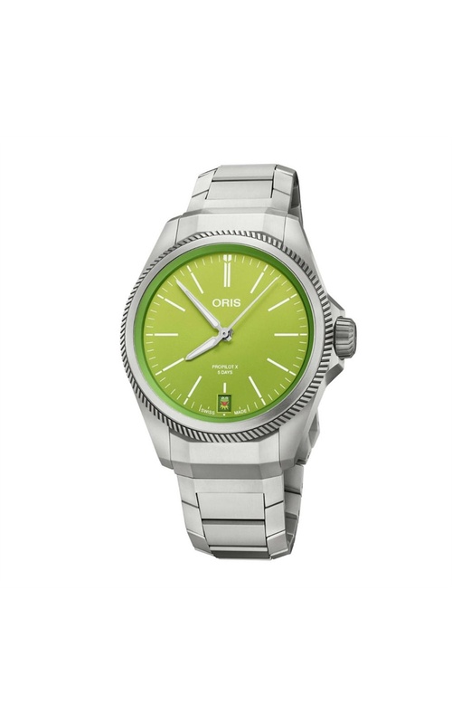 Oris ProPilot X Kermit Edition 39mm Green Dial Titanium Bracelet
