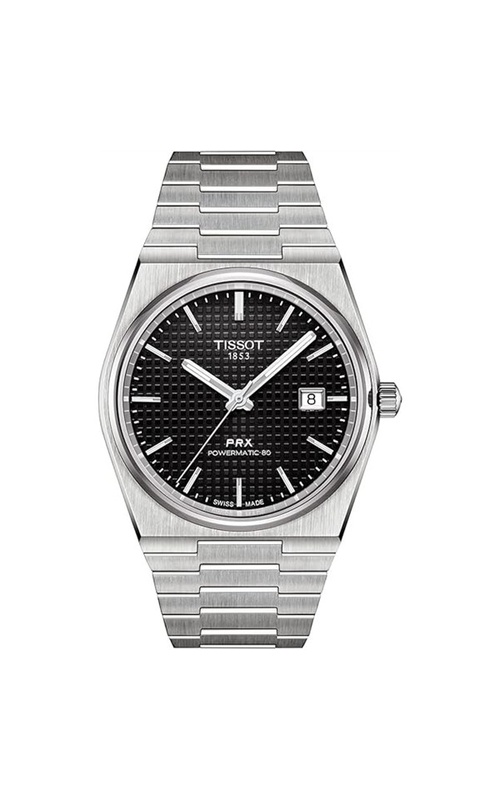 Tissot PRX Powermatic 80 Black Dial Black Leather Strap
