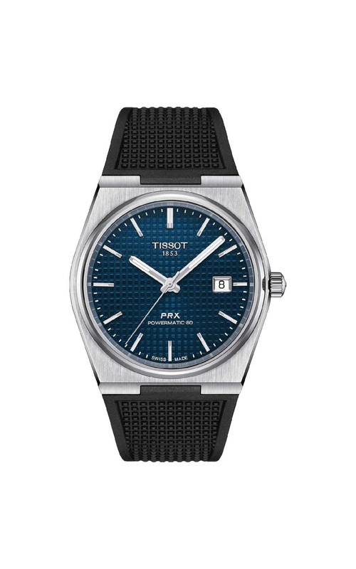 Tissot PRX Powermatic 80 Blue Dial Black Rubber Strap