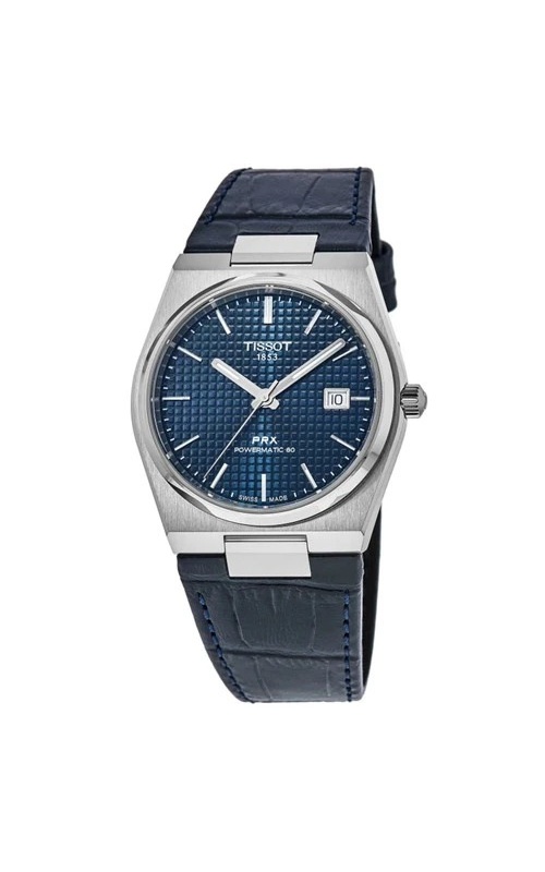Tissot PRX Powermatic 80 Automatic 40mm Blue Dial Blue Leather Strap Watch