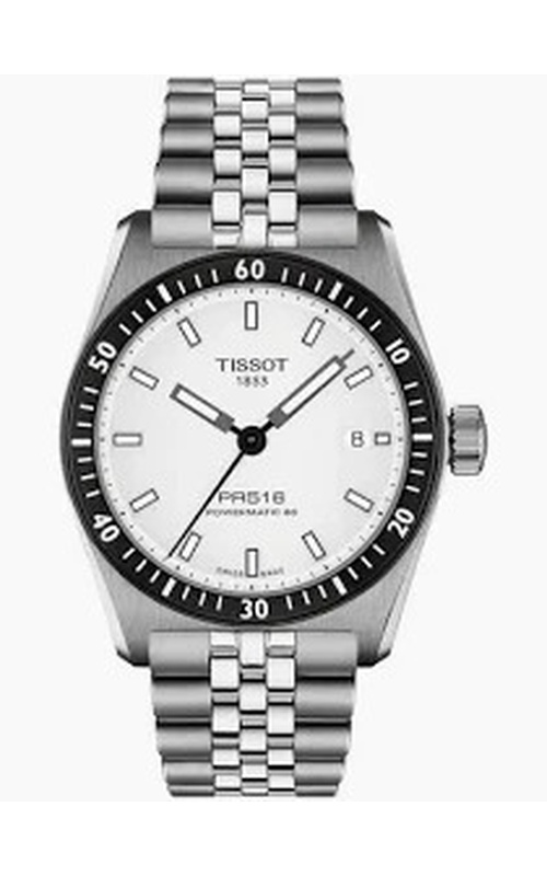 Tissot PR516 Powermatic 80 Black Dial Black Bezel Stainless Steel Bracelet
