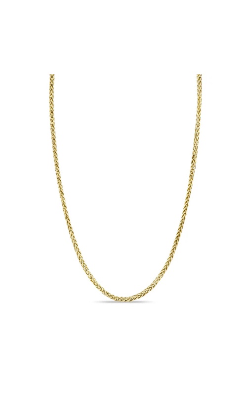 3mm Wheat Chain Necklace 22 | Pave Diamond Accent Lock 0.06cttw