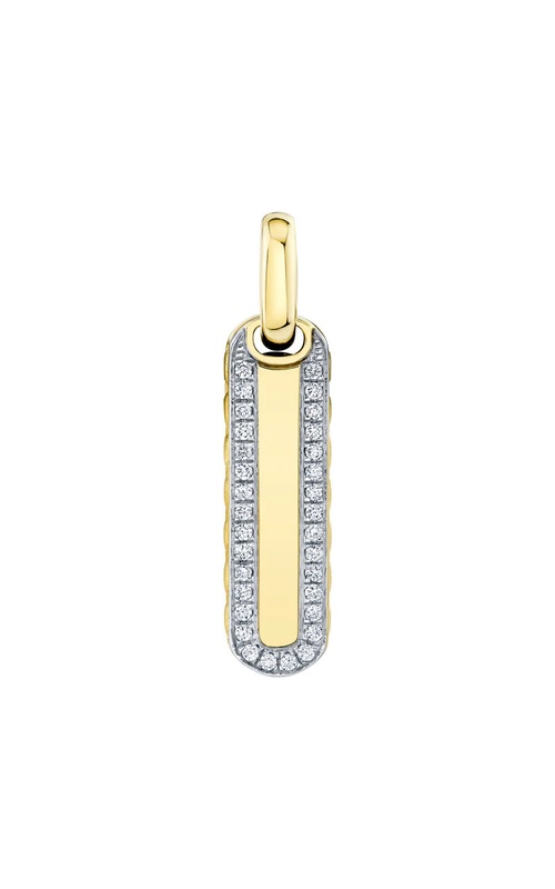 Diamond Dog Tag Pendant 0.22cttw | Polished Bar with Pave Accents