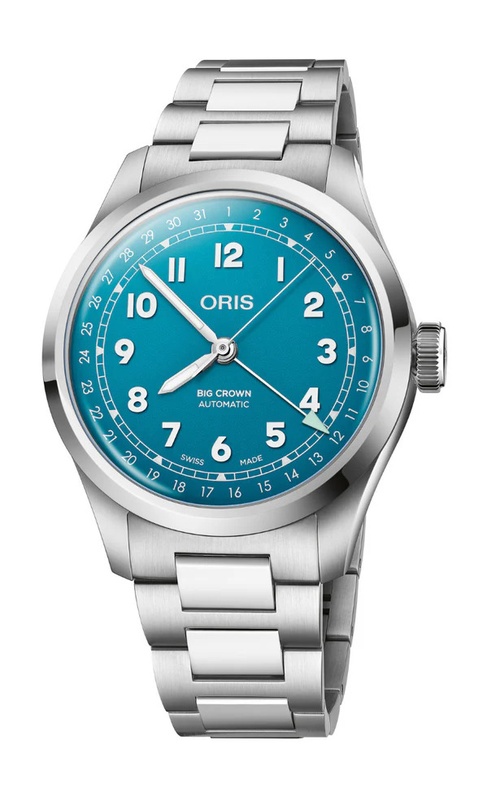 Oris Big Crown Pointer Date 40mm | Turquoise Blue Dial Steel Bracelet Watch