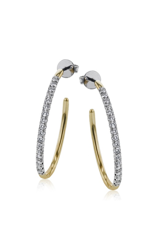 Oval Shape Round Shared prong Diamond Semi Hoop Earrings