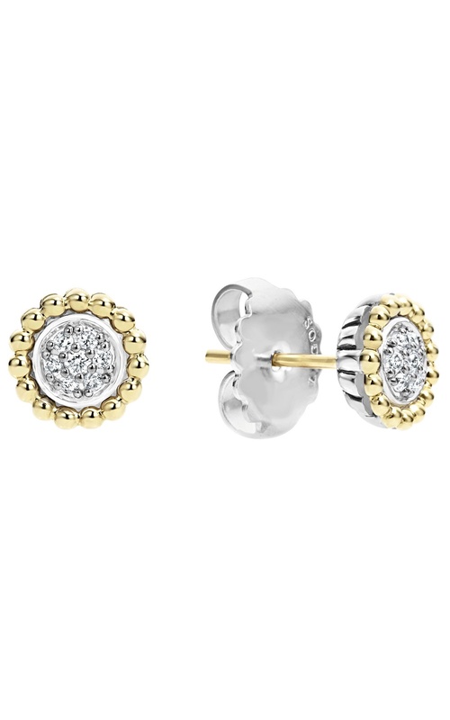 Lagos Diamonds and Caviar Collection 9mm Pave Diamond Stud Earrings