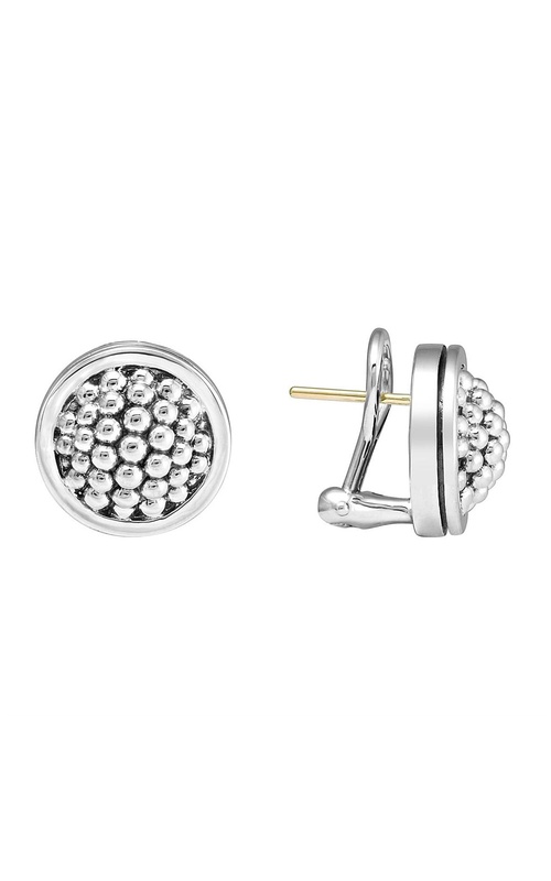 Lagos Signature Caviar Collection 15mm Beaded Button Leverback Earrings
