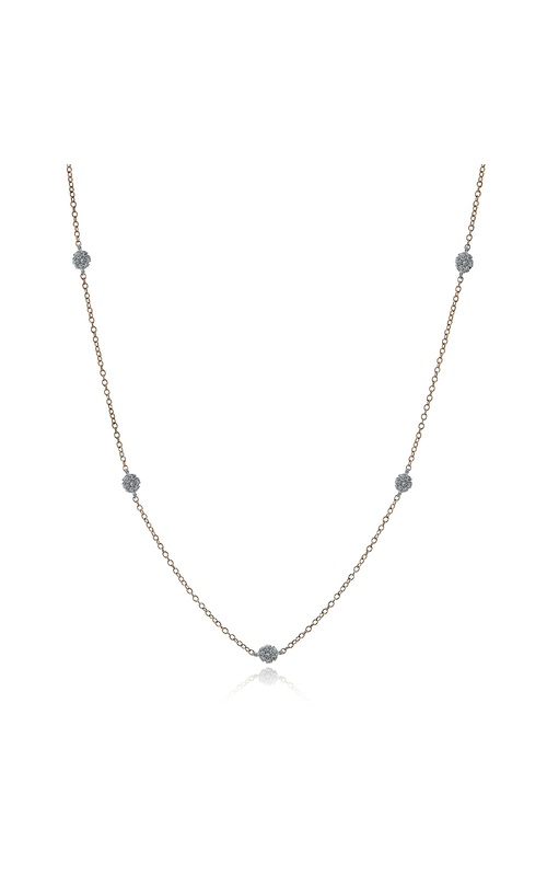 Floral Design Pave Diamonds By the Yard Necklace