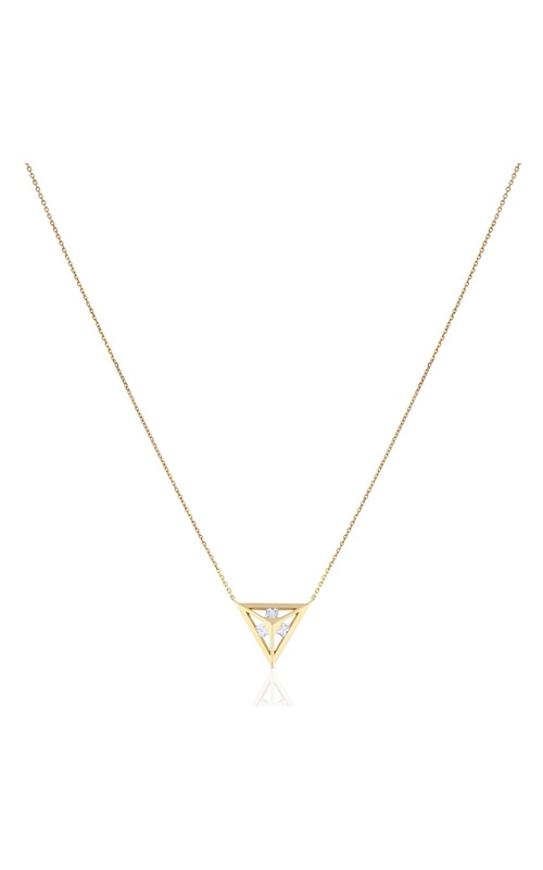 Natalia By Nohma Collection Princess Cut Diamond Open 2-D Triangular Shape Necklace