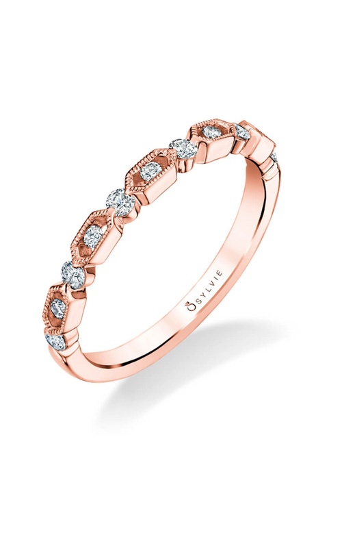 Sylvie Diahna Collection Diamond Stackable Band in Hexagon Setting