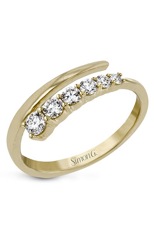 Graduated 6 Stone Round Diamond Bypass Style Right Hand Ring