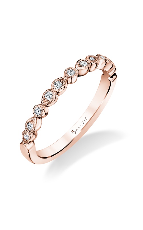 Sylvie Elena Collection Diamond Vintage Stackable Band in Pear and Round Shapes