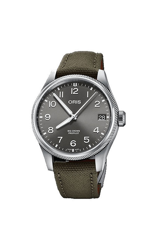 Oris Big Crown Propilot Automatic Watch with Round 41mm Grey Arabic Index Dial and Date
