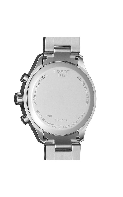 Tissot Chrono Xl Classic Stainless Steel 45mm Chronograph Quartz Watch with Round Blue Index Dial