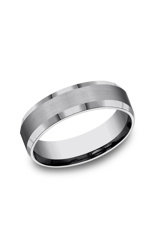 6mm Matte Comfort Fit Wedding Band with Polished Beveled Edge