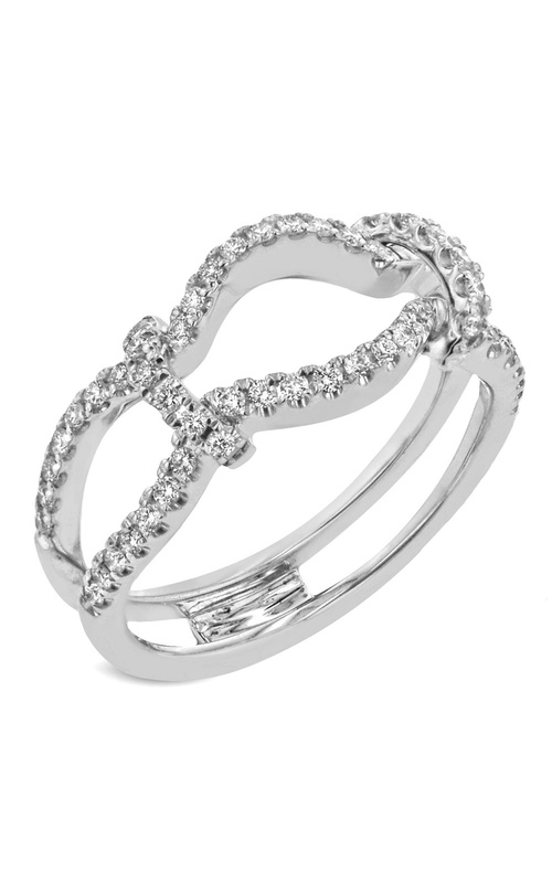 Round Pave Diamond Curved Ring Guard with Pave Diamond Bars