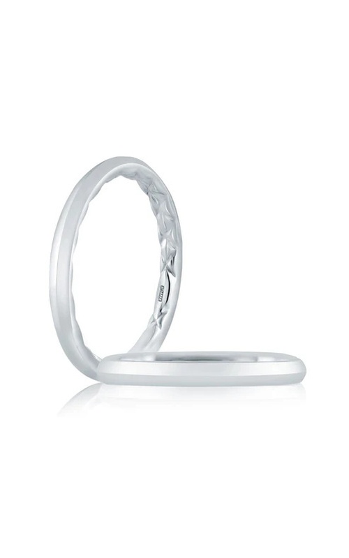 A.Jaffe Polished 2mm Band Quilted Inlay in 14K White Gold