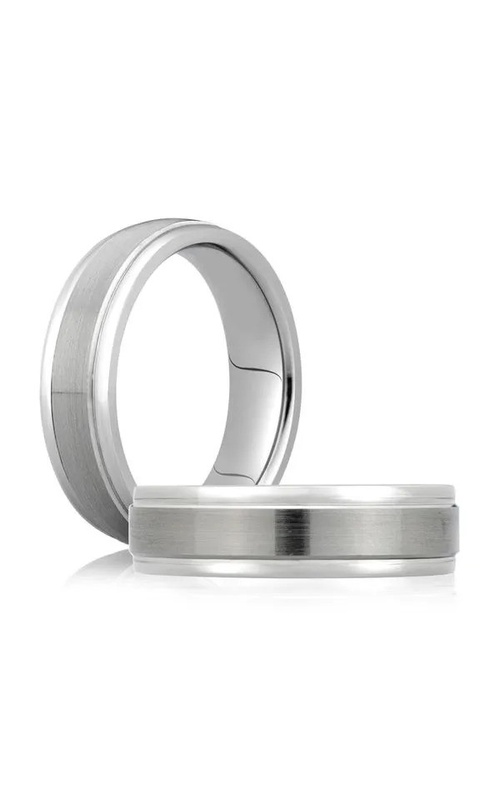 A.Jaffe 6mm Satin Comfort-Fit Band with Rounded Polished Edge in 14K White Gold