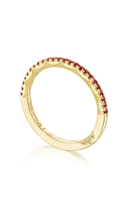 Tacori Sculpted Crescent Collection 3/4 Way prong Set Round Ruby Stackable Band