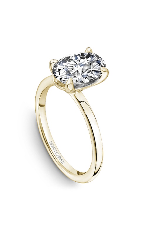 Noam Carver 1.65mm Plain Polished Solitaire Engagement Ring with 4-Prong Oval Head