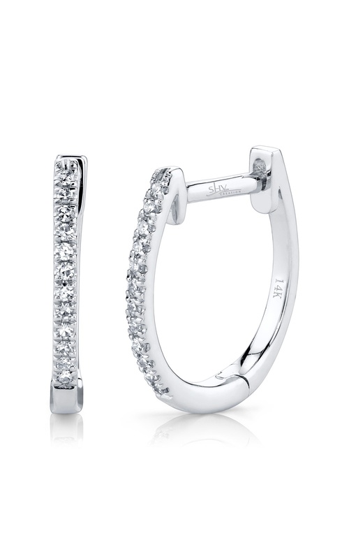 Shy Creation Pave Diamond Huggie Earrings