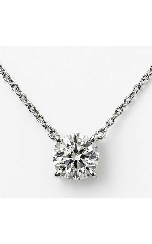 Round .7Ct Diamond Pendant on 14k White Gold