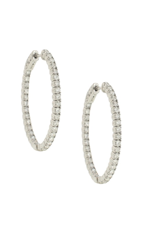 60Stone Diamond Hoop Earrings 2.47Ct
