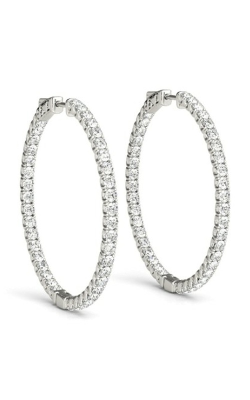 108 Stone Diamond Hoop Earrings Diamond 1.47Ct