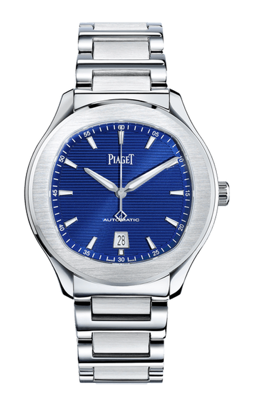 Piaget  Stainless Steel 42 Blue Dial Stainless Steel Strap