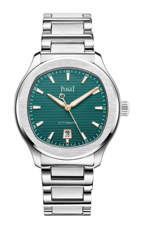 Piaget  Stainless Steel 42 Green Dial Stainless Steel Strap