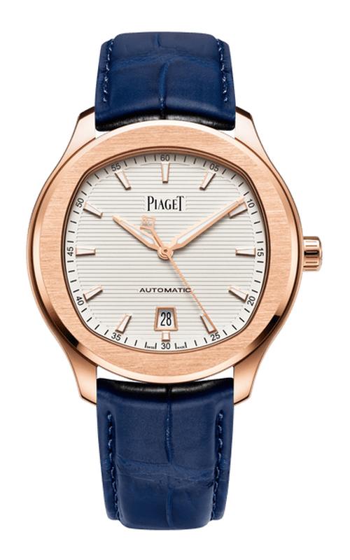Piaget  18k Rose Gold 42 White Dial Alligator Strap