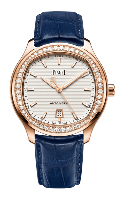 Piaget  18k Rose Gold 42 White Dial Alligator Strap