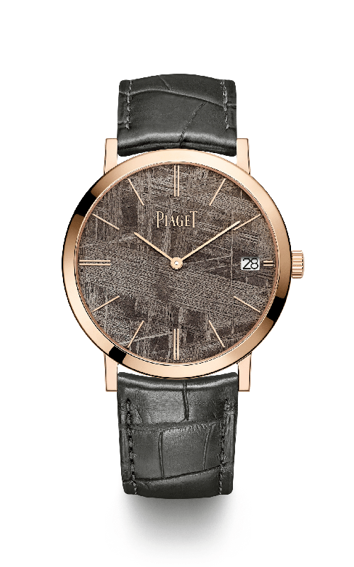 Piaget  18k Rose Gold 40 Brown Dial Alligator Strap