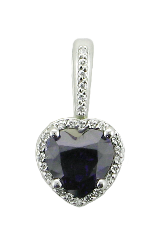 1.63CT LAB SAPPH;.13CTW SIGH HEART PEND